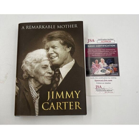 President Jimmy Carter Signed Book A Remarkable Mother Hardback DJ JSA COA - Picture 1 of 8